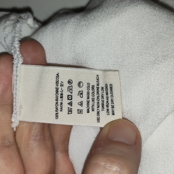 Free People Womens Blouse Size Small White Crochet Pintuck BOHO 3/4 Sleeve Top - Picture 9 of 9